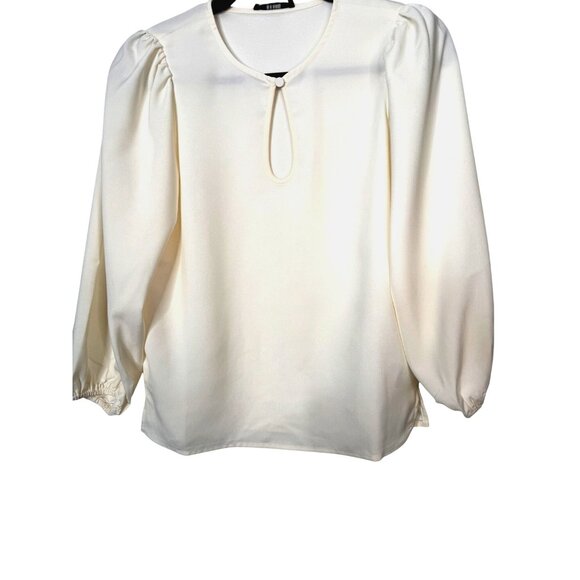 J.Crew XXSP NWT Cream Blouse Puff Sleeves - Picture 6 of 14